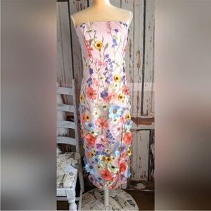 VENUS | Floral Strapless Dress